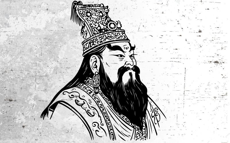 Immagine della leggenda di Shennong, imperatore legato all'origine del tè